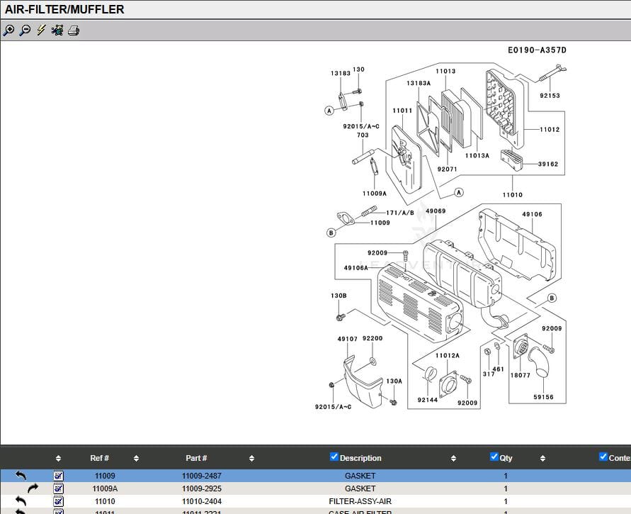 Genuine Kawasaki 11009-2487 Exhaust Gasket FA210D FC290V FE250D FE290D - Image 4