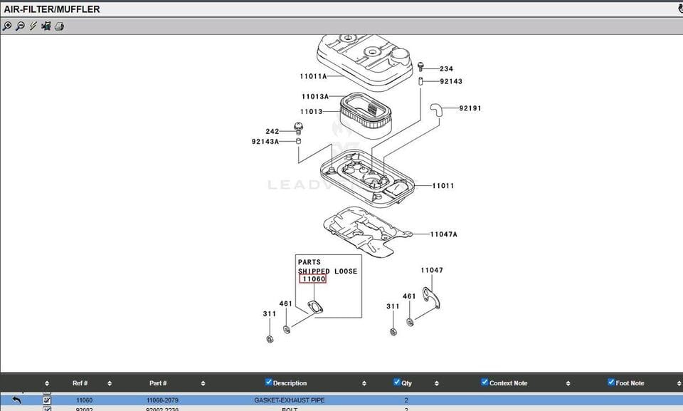 Genuine Kawasaki 11060-2079 Exhaust Muffler Gasket FD440V FD501V FD590V - Image 4