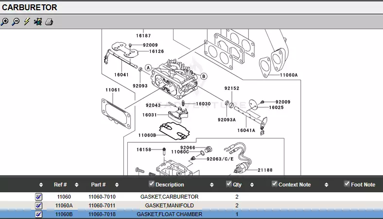 Genuine Kawasaki 11060-7018 Carburetor Float Bowl Gasket FH601V FH680V FH721D (Copy) - Image 4