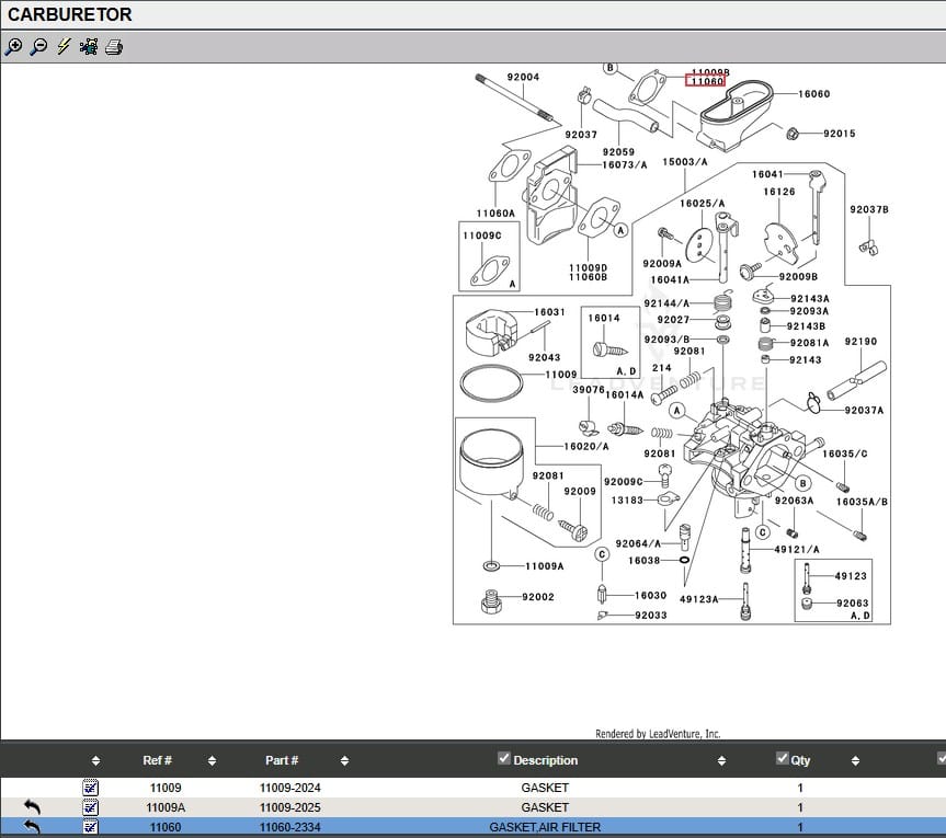Genuine Kawasaki 11060-2334 Carburetor Intake Gasket FC290V FE290D FD501D FE350D - Image 4