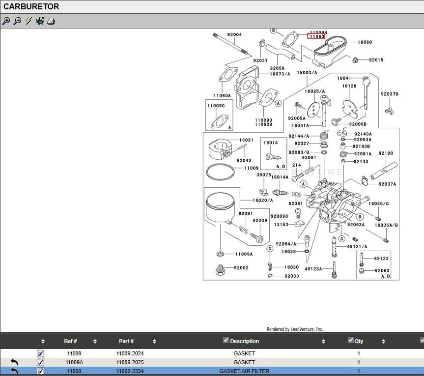 Genuine Kawasaki 11060-2334 Carburetor Intake Gasket FC290V FE290D FD501D FE350D - Image 4