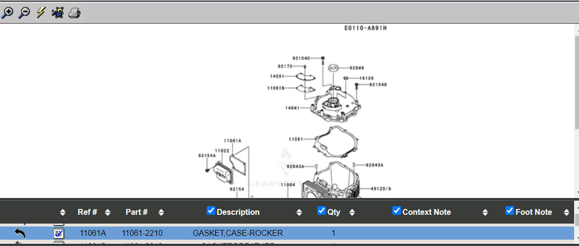 Genuine Kawasaki 11061-2210 Rocker Case Gasket FJ180V 11061-7023 - Image 3