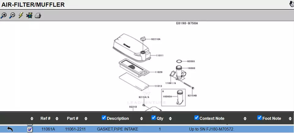 Genuine Kawasaki 11061-2211 Intake Gasket Pipe FJ180V FJ 180V FJ180 - Image 4