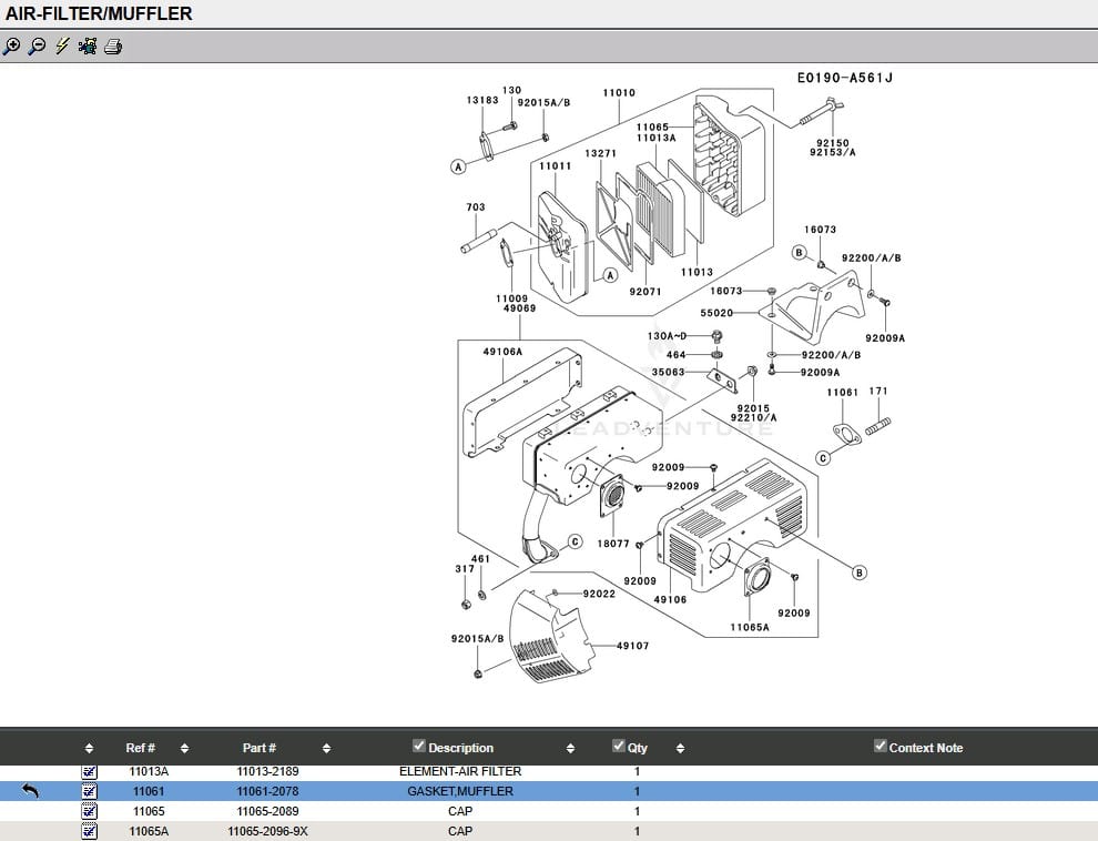 Genuine Kawasaki 11061-2078 Muffler Gasket 11060-2149 FE350D FE400D - Image 4