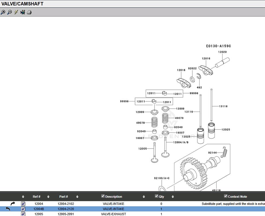Genuine Kawasaki 12005-2091 & 12004-2120 Intake & Exhaust Valves for FE350D - Image 6