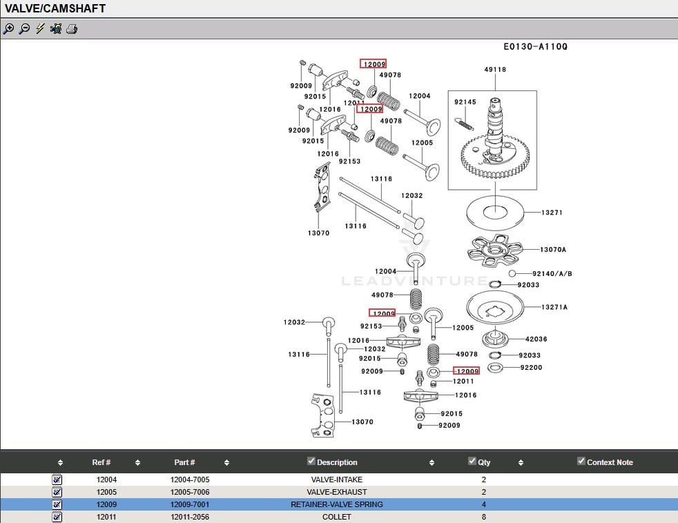 2 Genuine Kawasaki 12009-7001 Valve Spring Retainer FH381V FH430V FH451V - Image 5