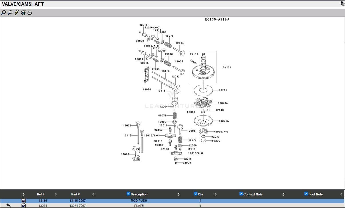 2 Genuine Kawasaki 13116-2057 Push Rods FH381V FH451V FH580V FD620D FD661D - Image 4