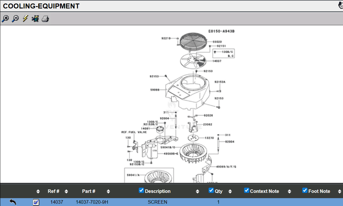 Genuine Kawasaki 14037-7020-9H Recoil Screen FH381V FH430V FH451V FH500V - Image 4