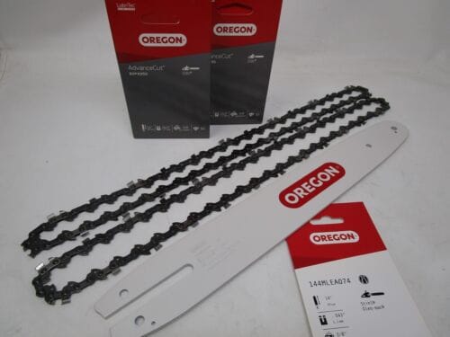 Genuine Oregon 144MLEA074 & 2 90PX50 14” Chainsaw Bar & 2 Chains for Stihl .43 3/8 X 50 Link - Image 3