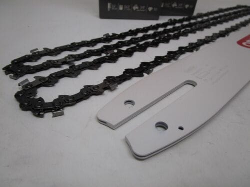 Genuine Oregon 144MLEA074 & 2 90PX50 14” Chainsaw Bar & 2 Chains for Stihl .43 3/8 X 50 Link - Image 2