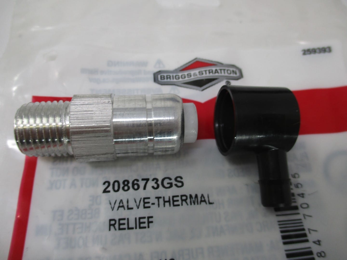 Genuine Briggs & Stratton 208673GS Thermal Relief Valve - Image 3