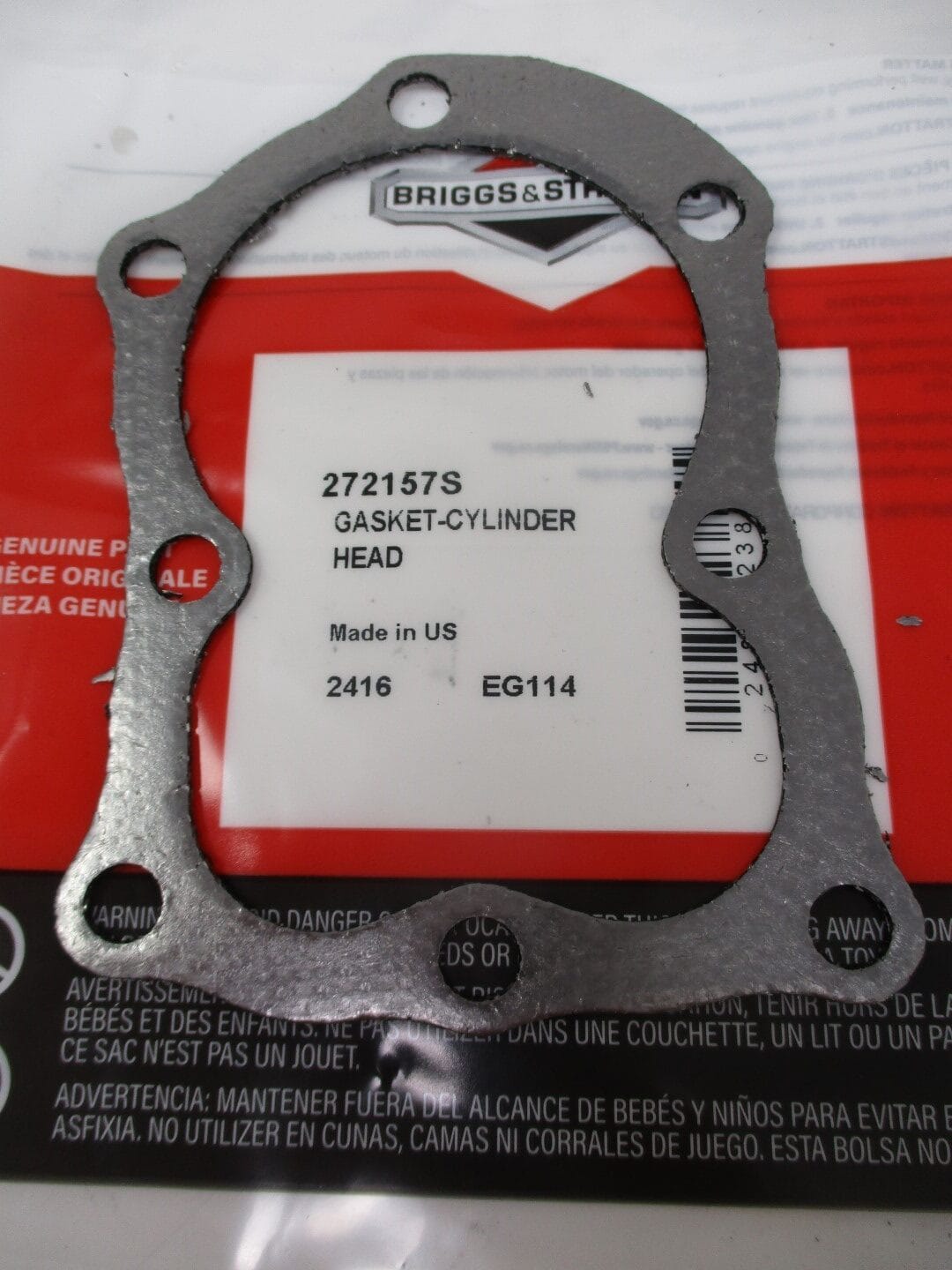Genuine Briggs & Stratton 272157S Cylinder Head Gasket Replaces 270383 & 395008 - Image 3