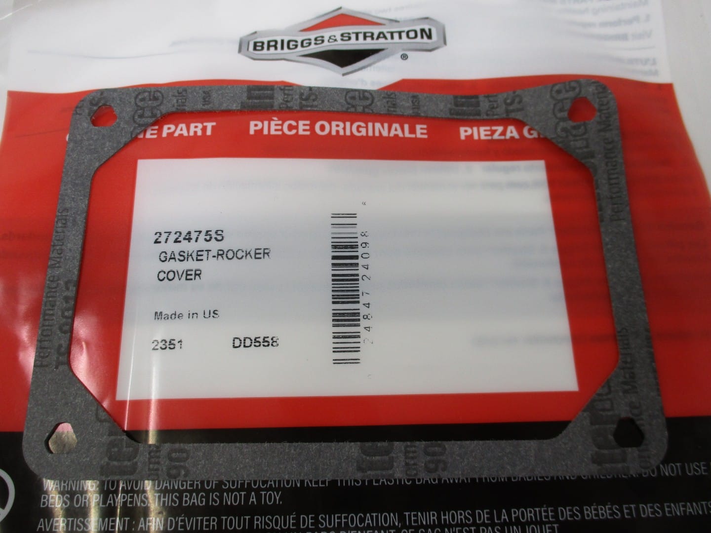 Genuine Briggs & Stratton 272475S Rocker Valve Cover Gasket - Image 4