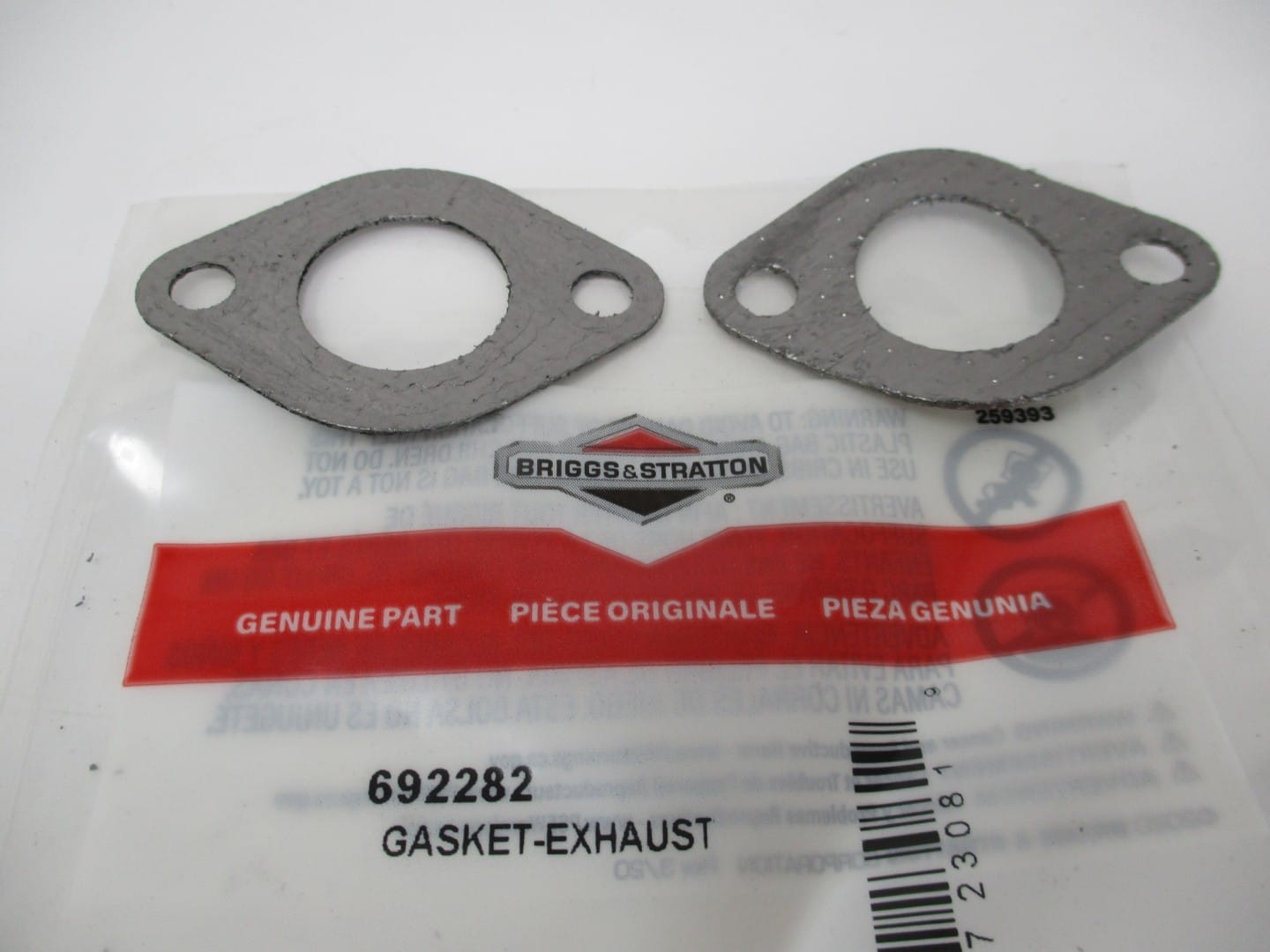 2 Genuine Briggs & Stratton 692282 Exhaust Manifold Gasket 095208MA 271174 27225 - Image 3