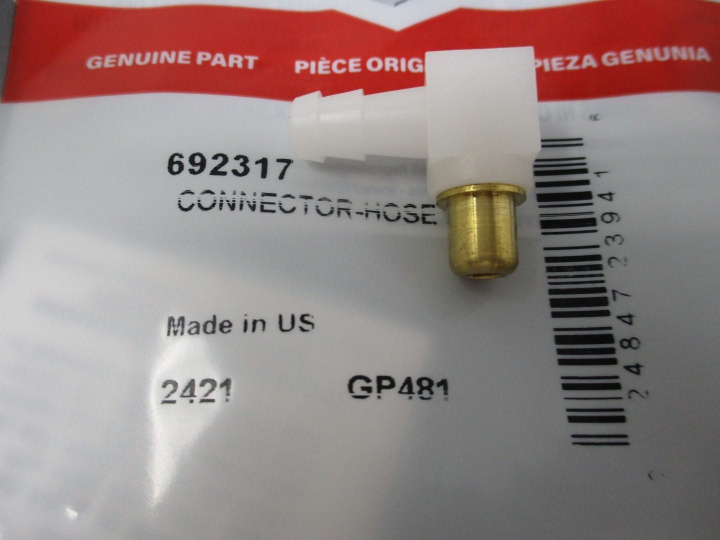 Genuine Briggs & Stratton 692317 Carburetor Connector Hose Fitting 1/4" 497166 - Image 5