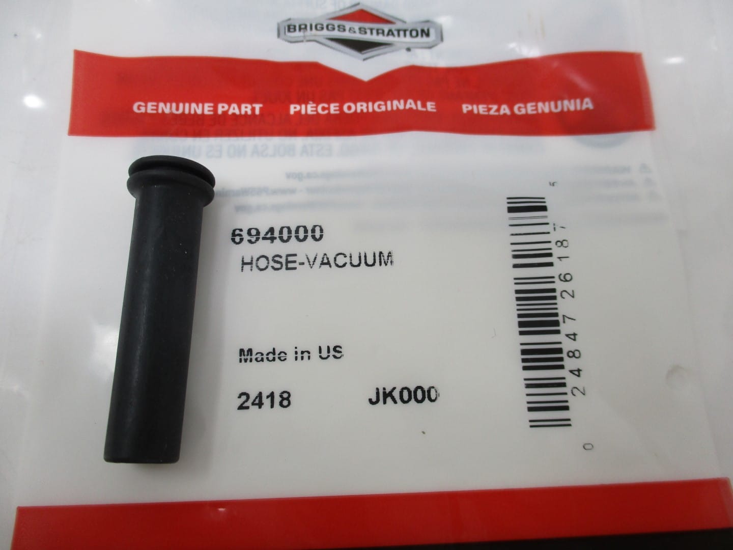 Genuine Briggs & Stratton 694000 Vacuum Hose 20 - 27HP 281730 691040 - Image 3