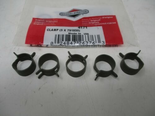 5 Genuine Briggs & Stratton 791850 1/4" Fuel Hose Clamps Gas