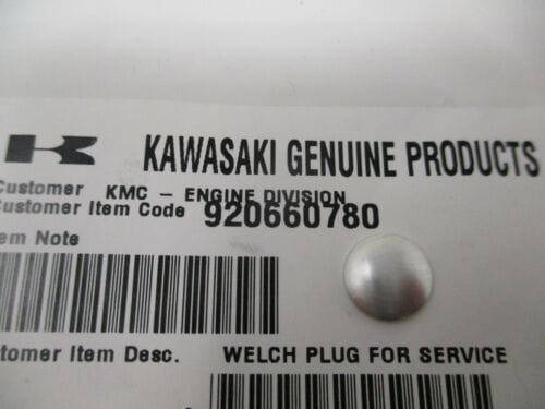 Genuine Kawasaki 92066-0780 Welch Plug FX651V FX691V FX730V 4 Stroke
