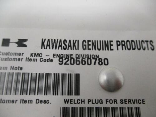 Genuine Kawasaki 92066-0780 Welch Plug FX651V FX691V FX730V 4 Stroke