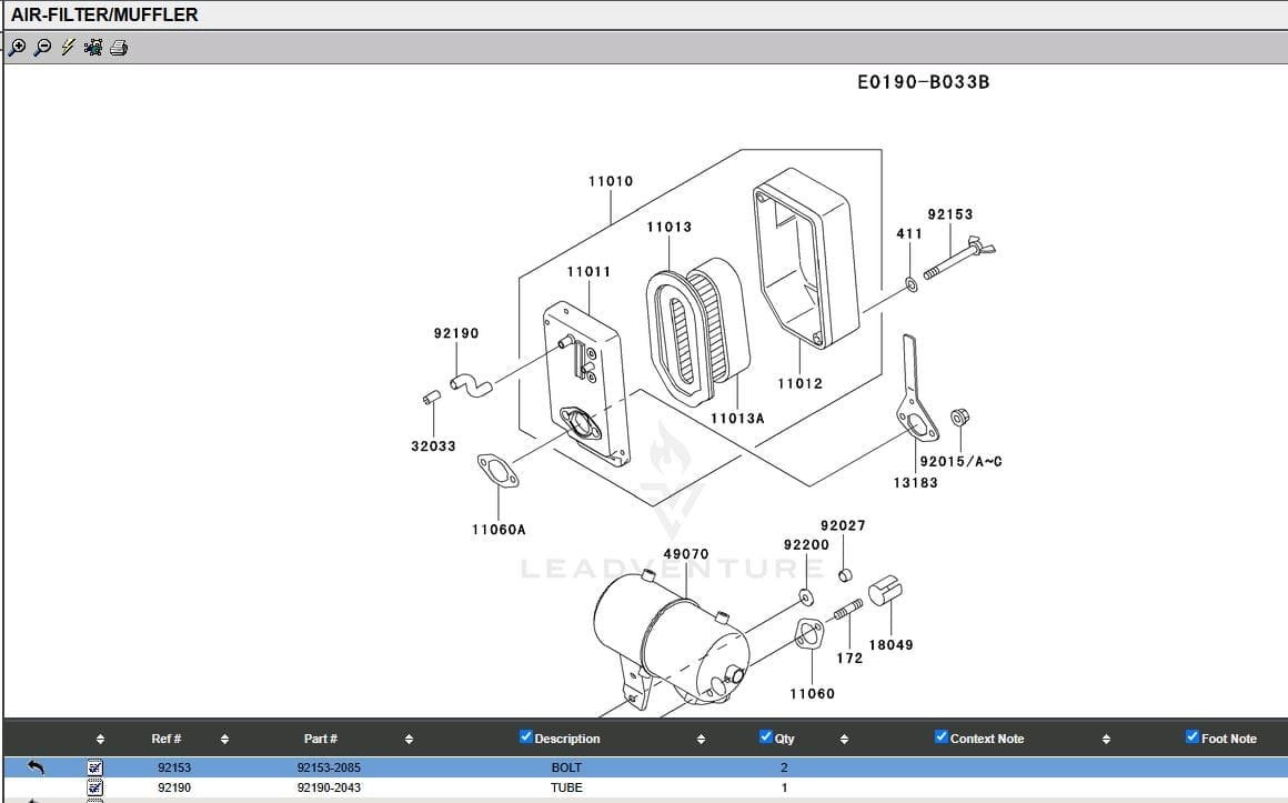 2 Genuine Kawasaki 92153-2085 Air Filter Screws FE120D for 11010-2585 Toro 1000 - Image 5
