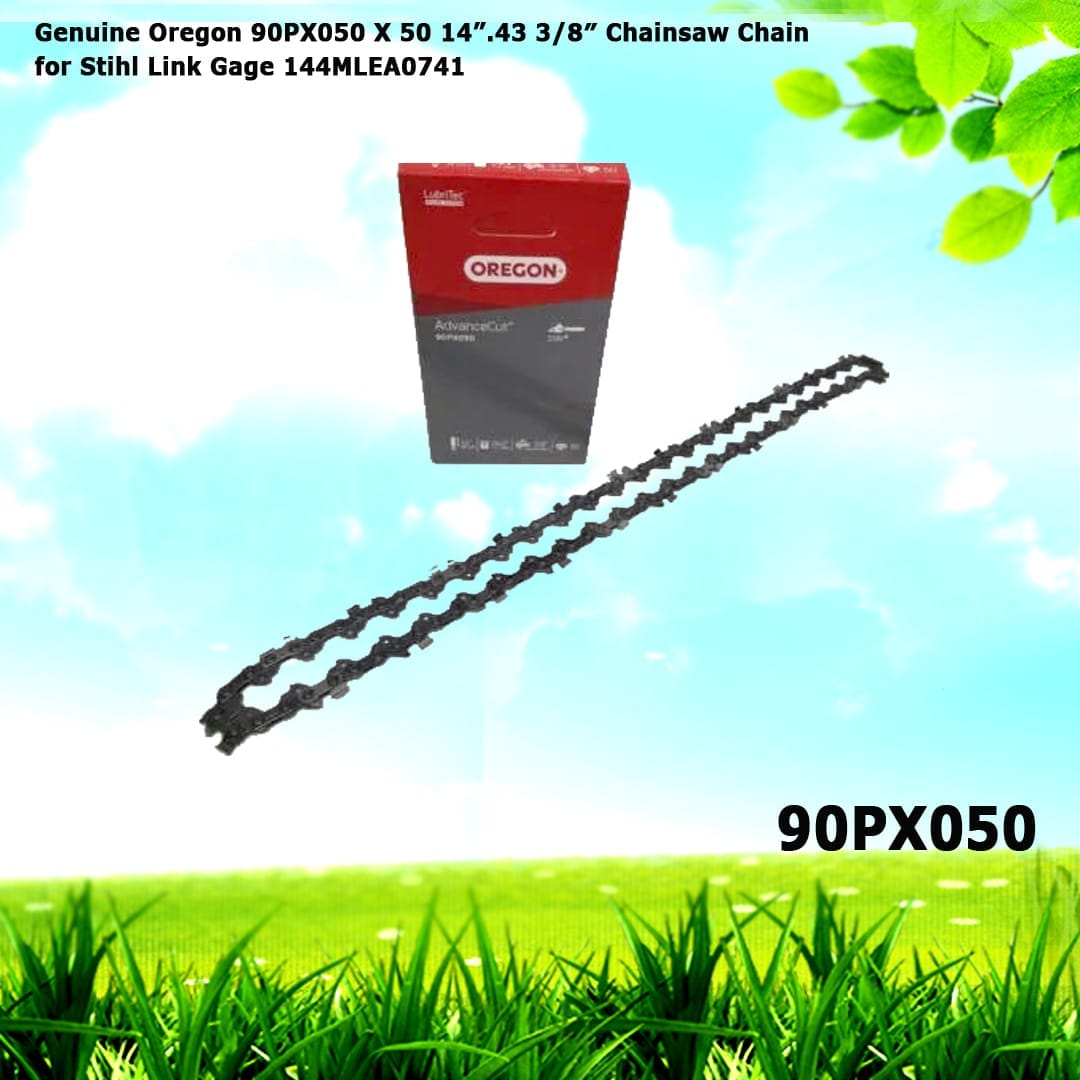 Genuine Oregon 90PX050 X 50 14”.43 3/8" Chainsaw Chain for Stihl Link Gage 144MLEA0741