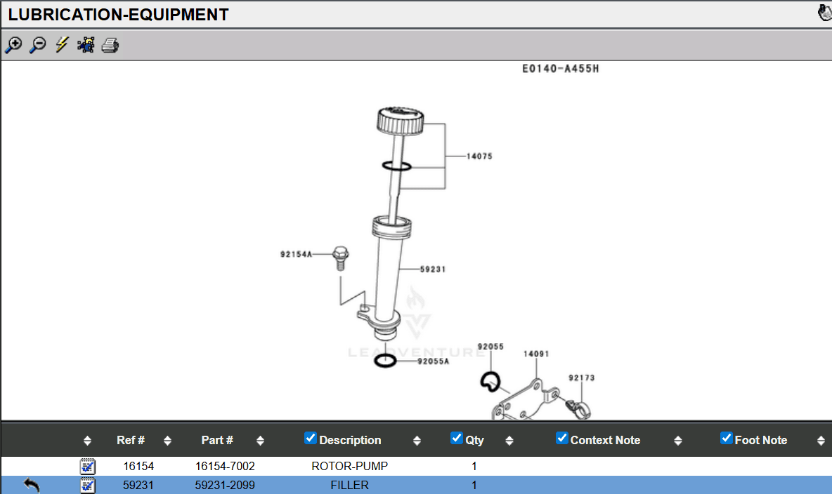 Genuine Kawasaki 14075-0032 Oil Cap Dipstick & Filler 59231-2099 FJ180V O-Ring - Image 5