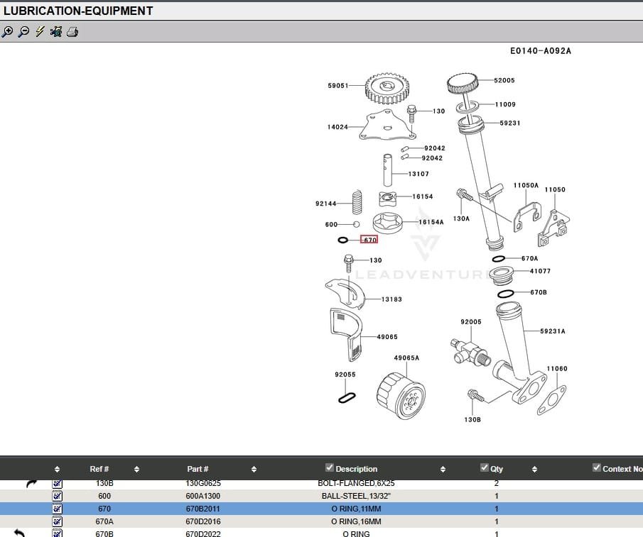 10 Genuine Kawasaki 670B2011 Lubrication 11MM O-Ring FD590V FD611V FD620V - Image 5