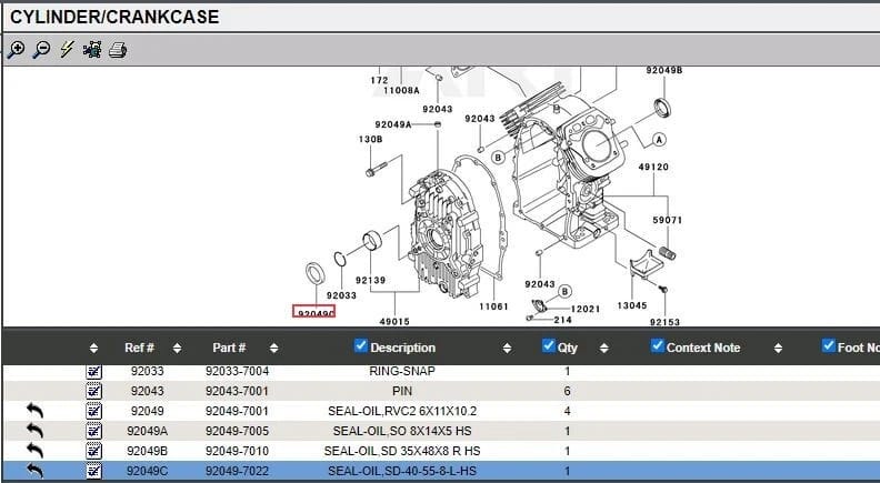 2 Genuine Kawasaki 92049-7010 Crankcase Oil Seal FH381V FH430V FH451 FH531 - Image 4