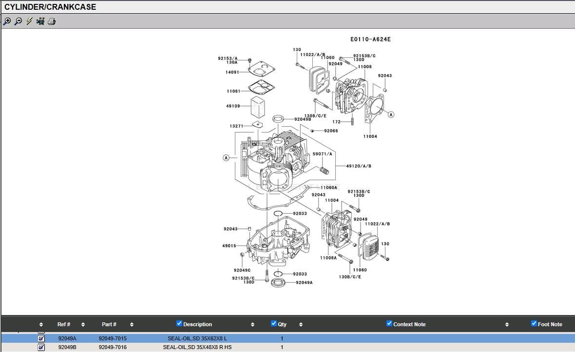 2 Genuine Kawasaki 92049-7015 Crankcase Oil Seal FH381V FH430V FH480V - Image 5