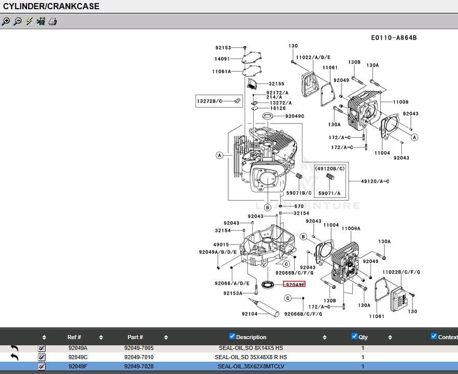 Genuine Kawasaki 92049-7028 92049-7010 Crankcase Oil Seals FH601D FH721D FH770D - Image 5