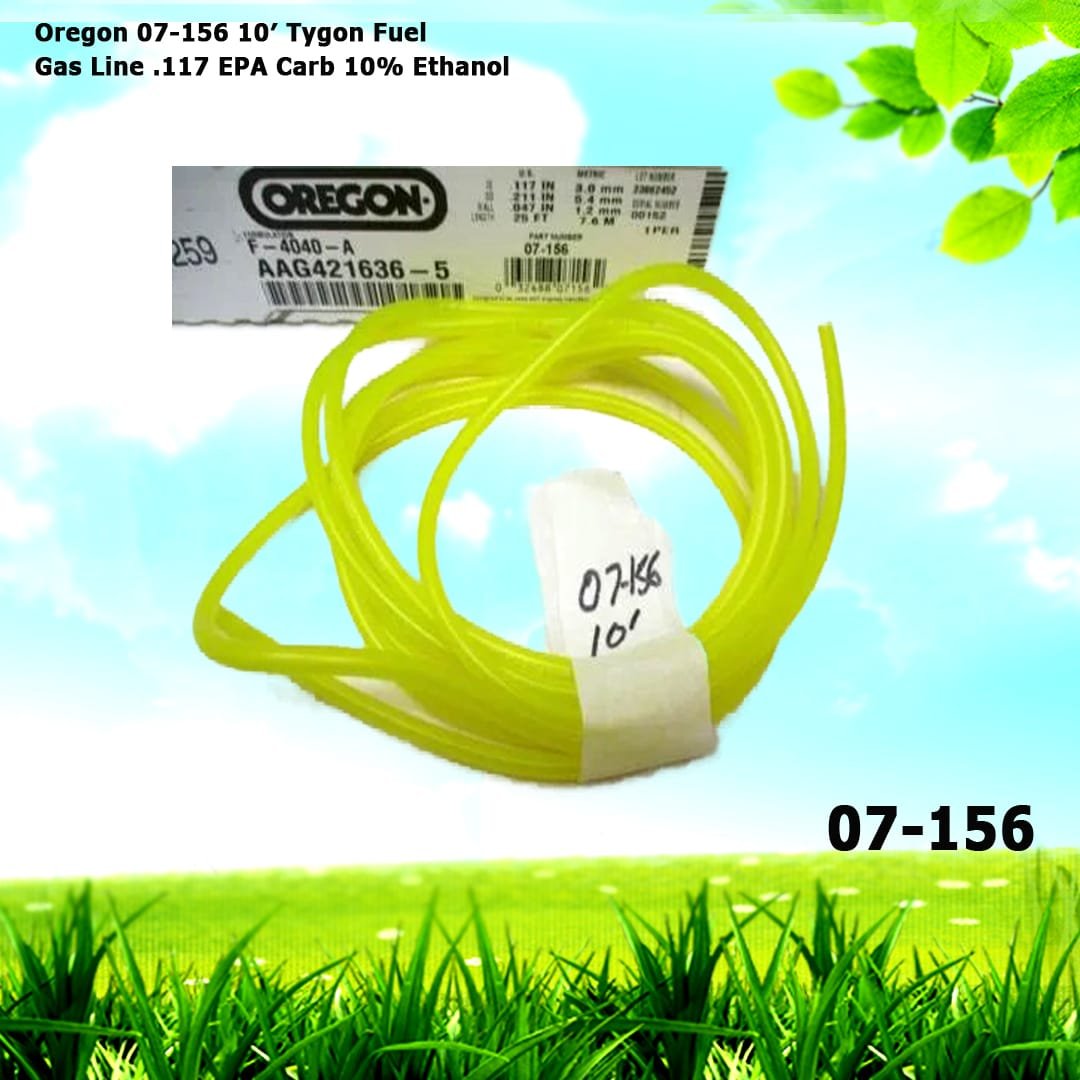 Oregon 07-156 10' Tygon Fuel Gas Line .117 EPA Carb 10% Ethanol