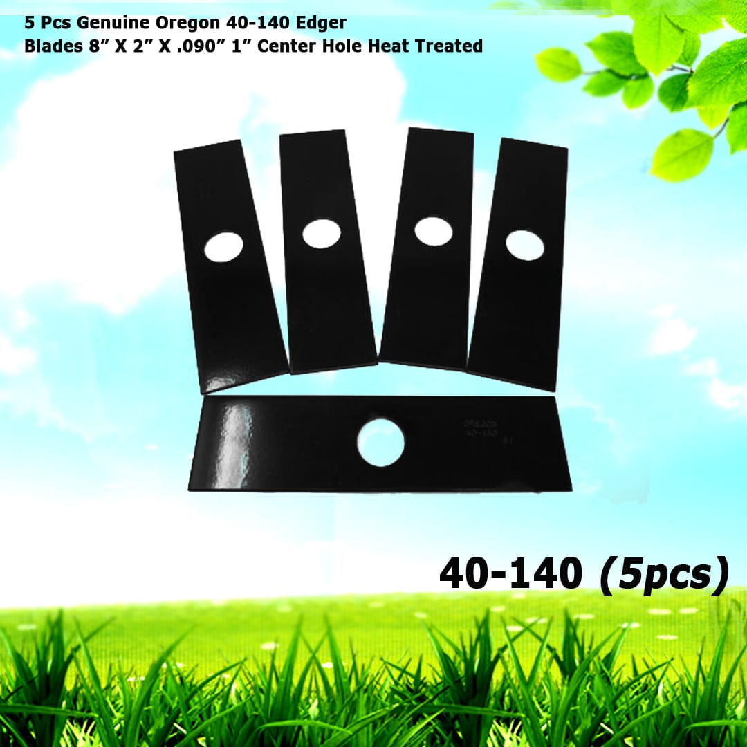5 Genuine Oregon 40-140 Edger Blades 8” X 2” X .090” 1” Center Hole Heat Treated