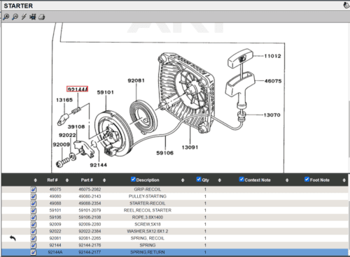 5 Packs Genuine Kawasaki 92144-2177 Recoil Pawl Spring Return FC150V FE120D FE120G - Image 2