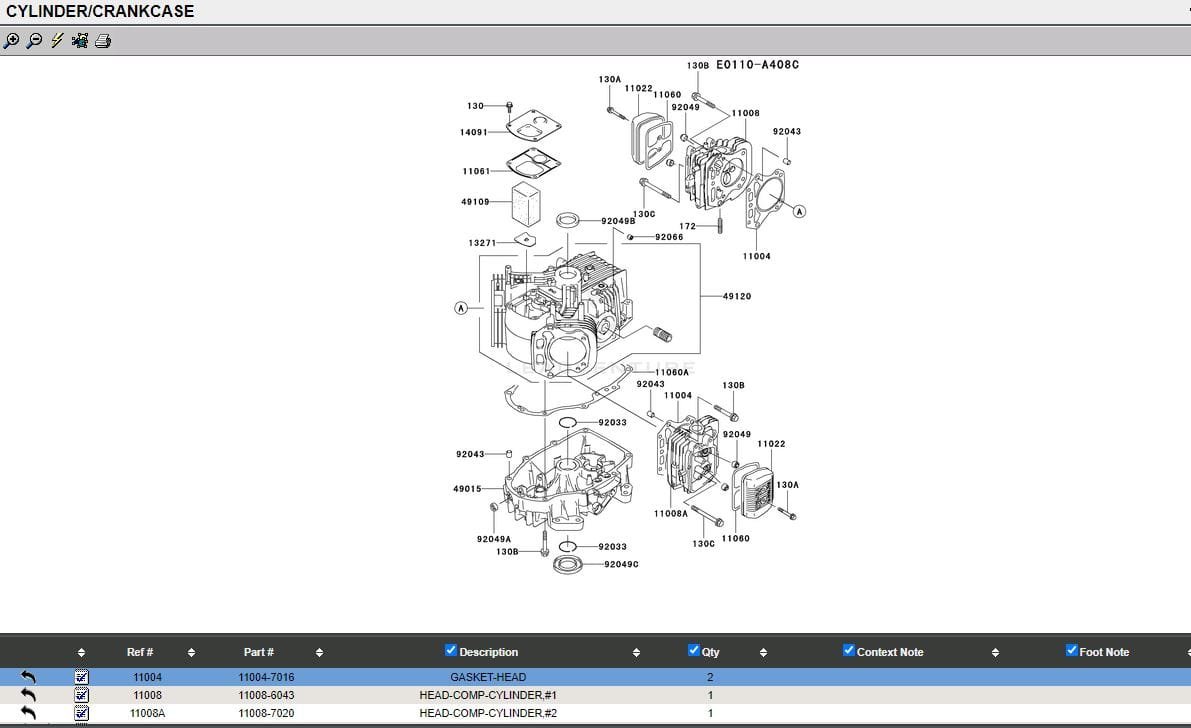 Genuine Kawasaki 11004-7016 Head & Rocker 11060-7001 Cover Gasket - Image 5
