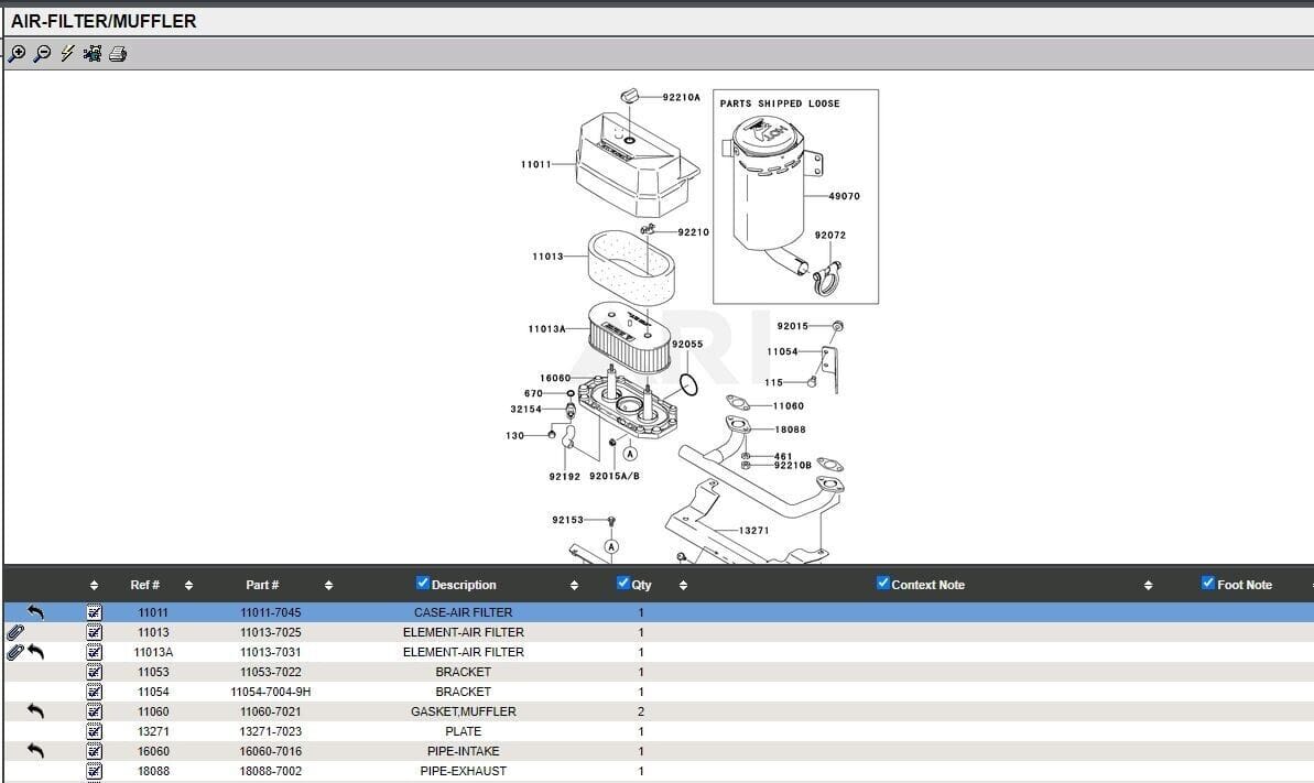 Genuine Kawasaki 11011-7045 Air Filter Cover Nut Fits FH381V FH480V 92210-7019 - Image 2