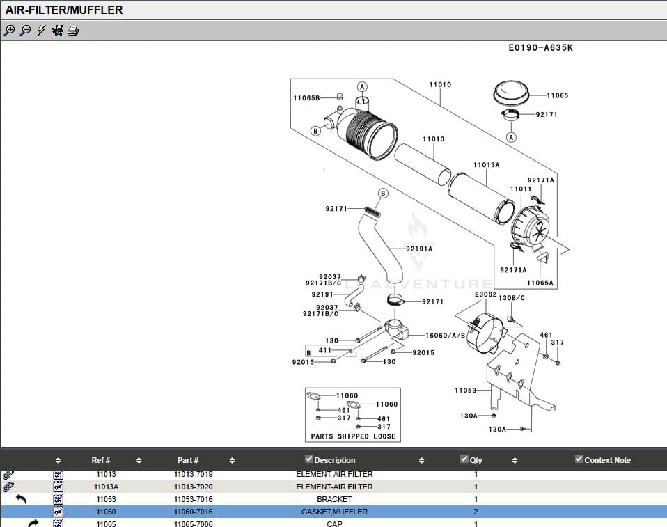 8 Genuine Kawasaki 11060-7016 Muffler Gasket FH721D FH721V FH770D FR541V FR600V - Image 4