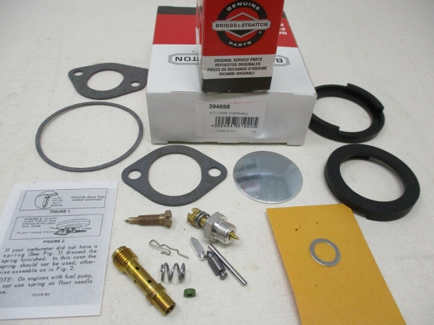 Genuine Briggs & Stratton 394698 Carburetor Rebuild Kit 170701
