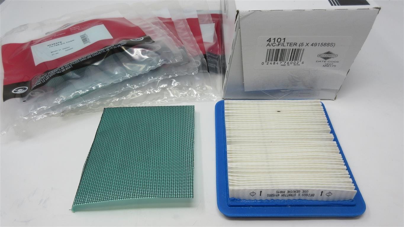 5 Packs Briggs & Stratton 4101 / 491588S & 4147 / 493537S Air & Pre Filter - Image 2
