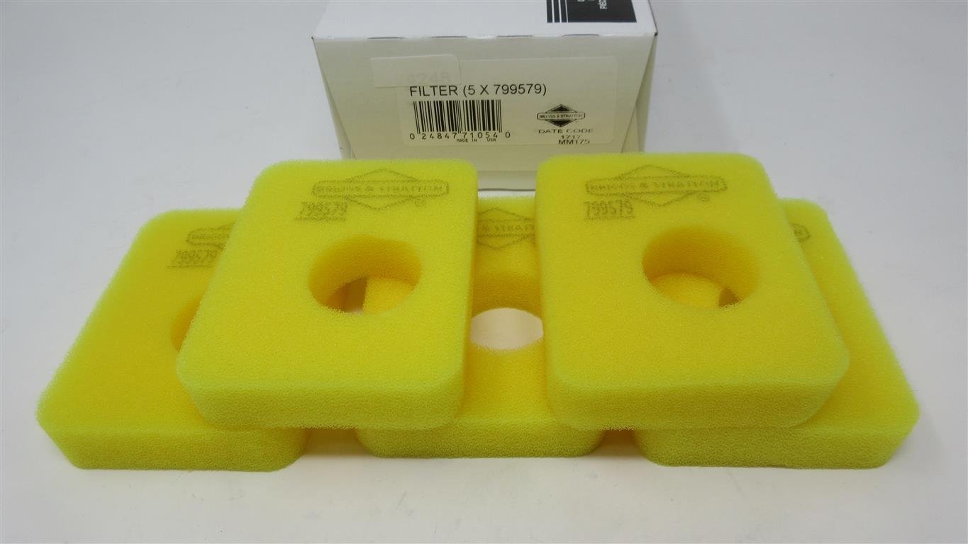 5 Genuine Briggs & Stratton 4248 / 799579 Air Filter 09P000 08P000 Mower Foam