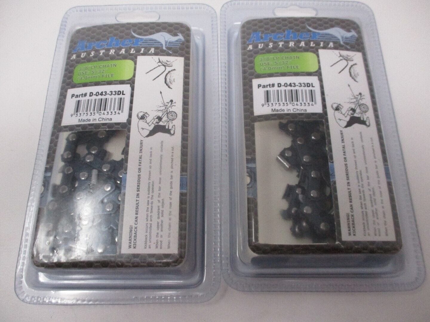 2 Packs Archer D-043-33DL Chainsaw Chain 8” Pole Saw 3/8” Low Profile .043 Gauge 33 Drive Links - Image 2