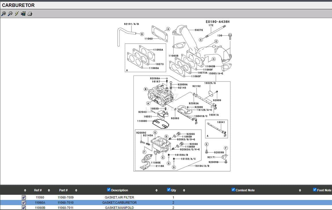 2 Packs Genuine Kawasaki 11060-7010 Carburetor Gasket FH601V FH641V FH680V FH721V - Image 6