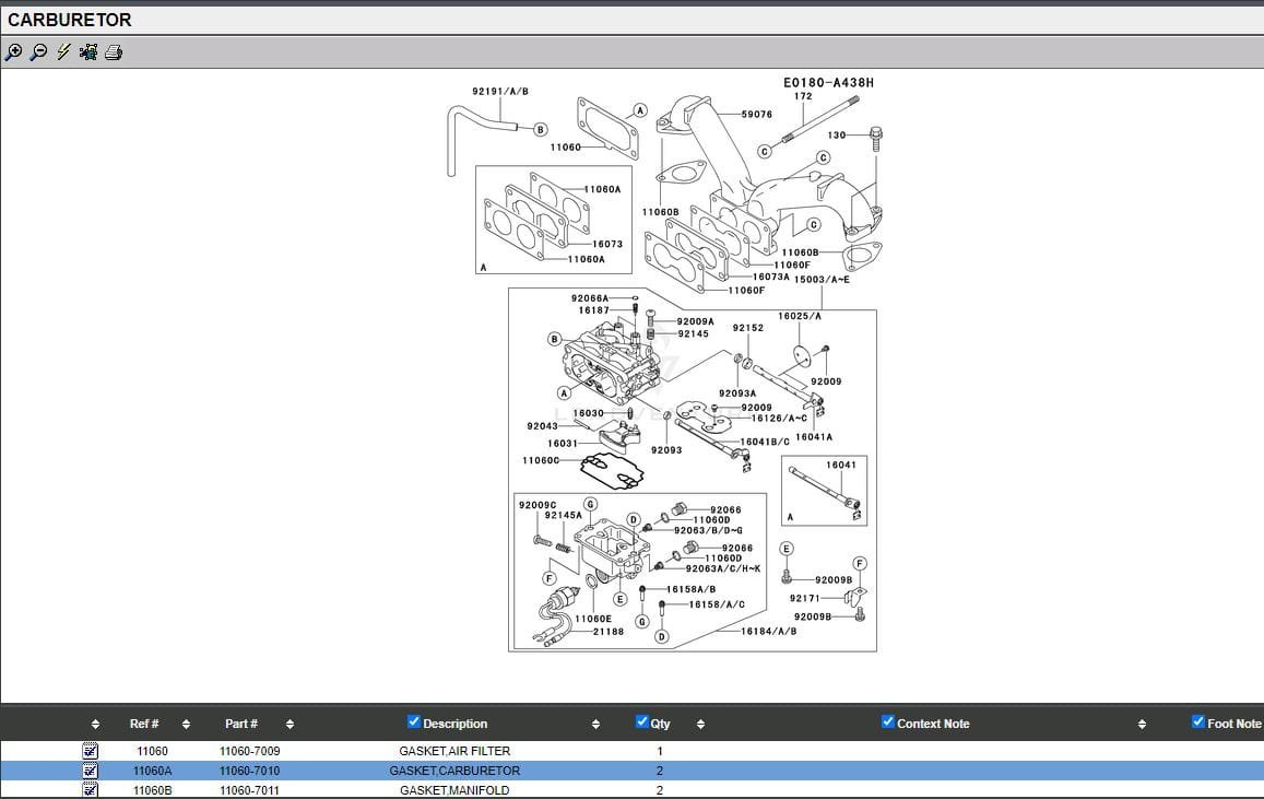 Genuine Kawasaki 11060-7010 Carburetor Gasket FH601V FH641V FH680V FH721V FH770V - Image 5