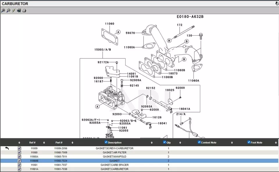 Genuine Kawasaki 11060-7024 Carburetor Manifold Gasket FH601V FH641V FH680V - Image 4