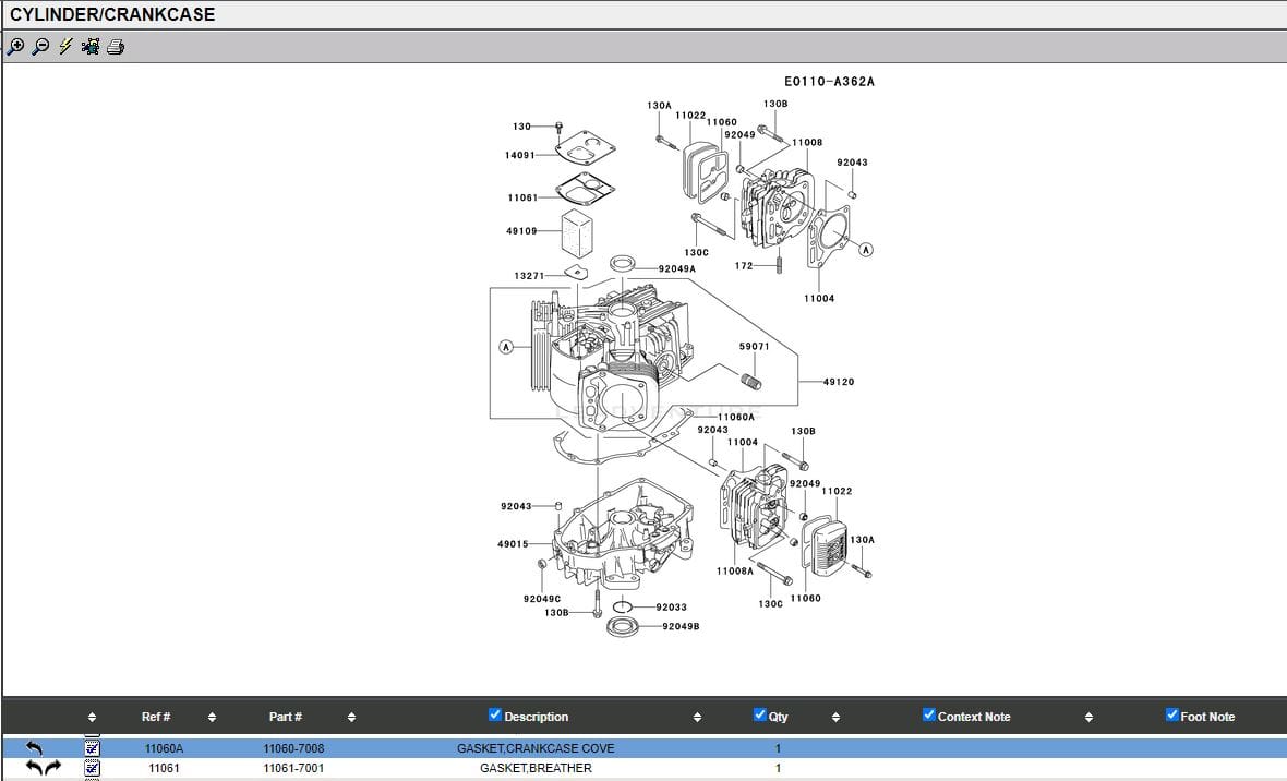 Genuine Kawasaki 11060-7008 Crankcase Cover FH451V FH500V FH531V FH541V FH580V - Image 4