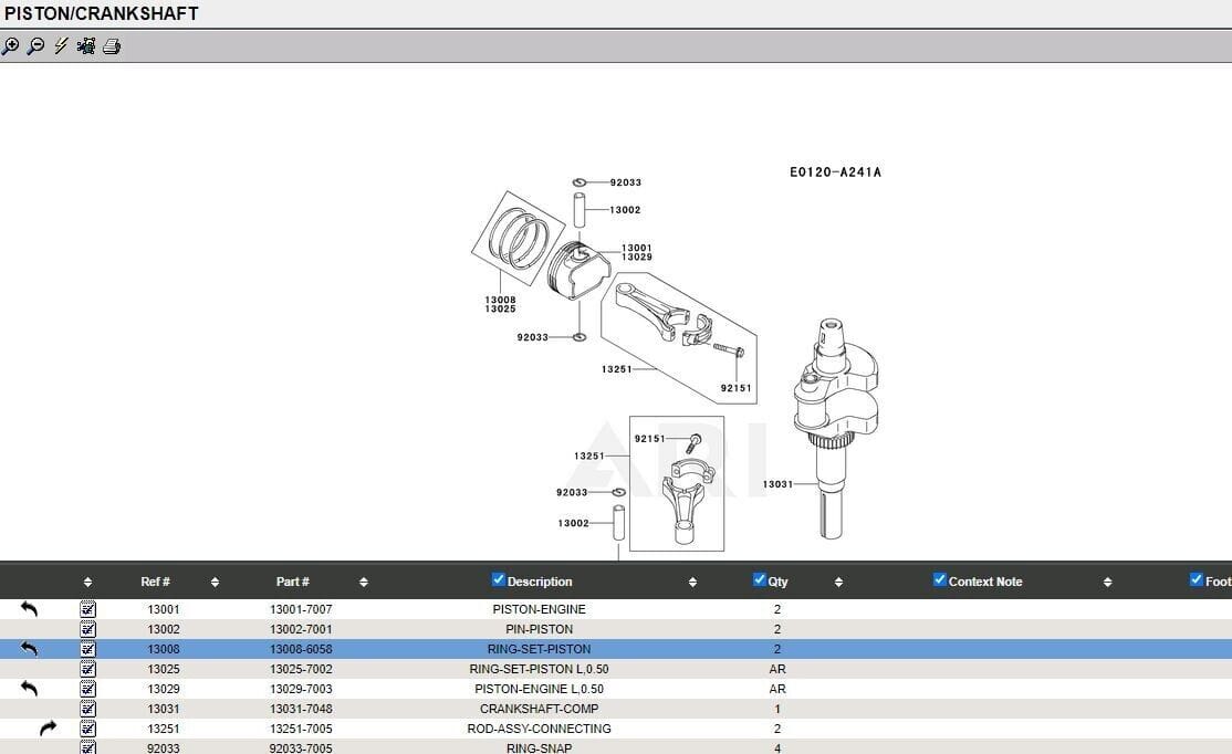 Genuine Kawasaki 13251-0746 Connecting Rod STD 13251-7016 13251