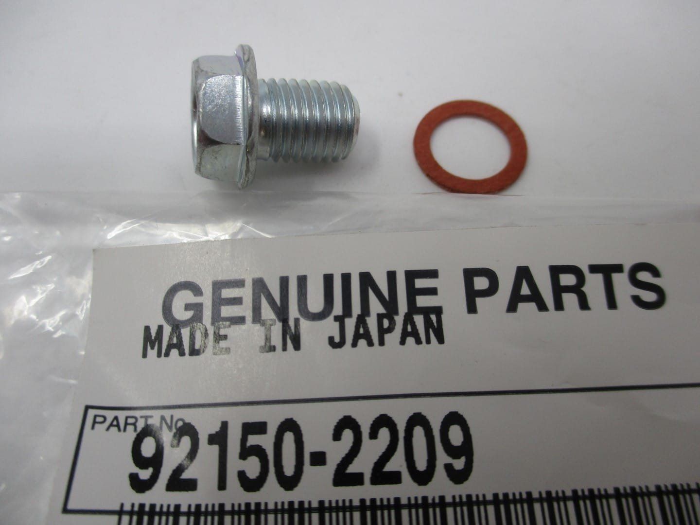 Genuine Kawasaki 92150-2209 Carburetor Bowl Bolt & Gasket fits Carb 15003-2718 - Image 2