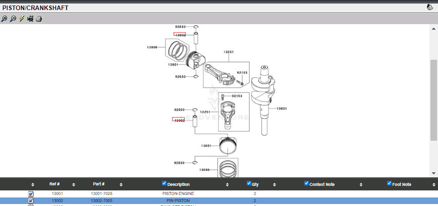 Genuine Kawasaki 13002-7005 Piston Pin FX751V, FX801V, FX850V, - Image 4