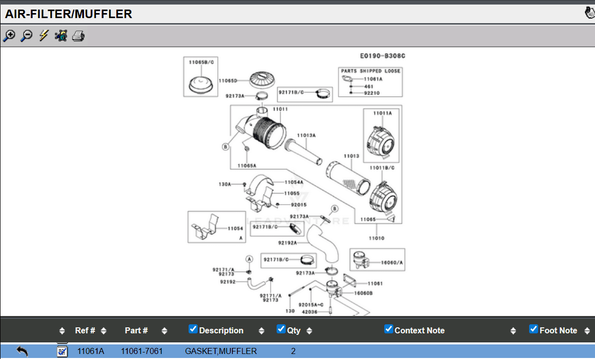 Genuine Kawasaki 11061-7061 Exhaust Muffler Gaskets FX921V FXT00V - Image 5