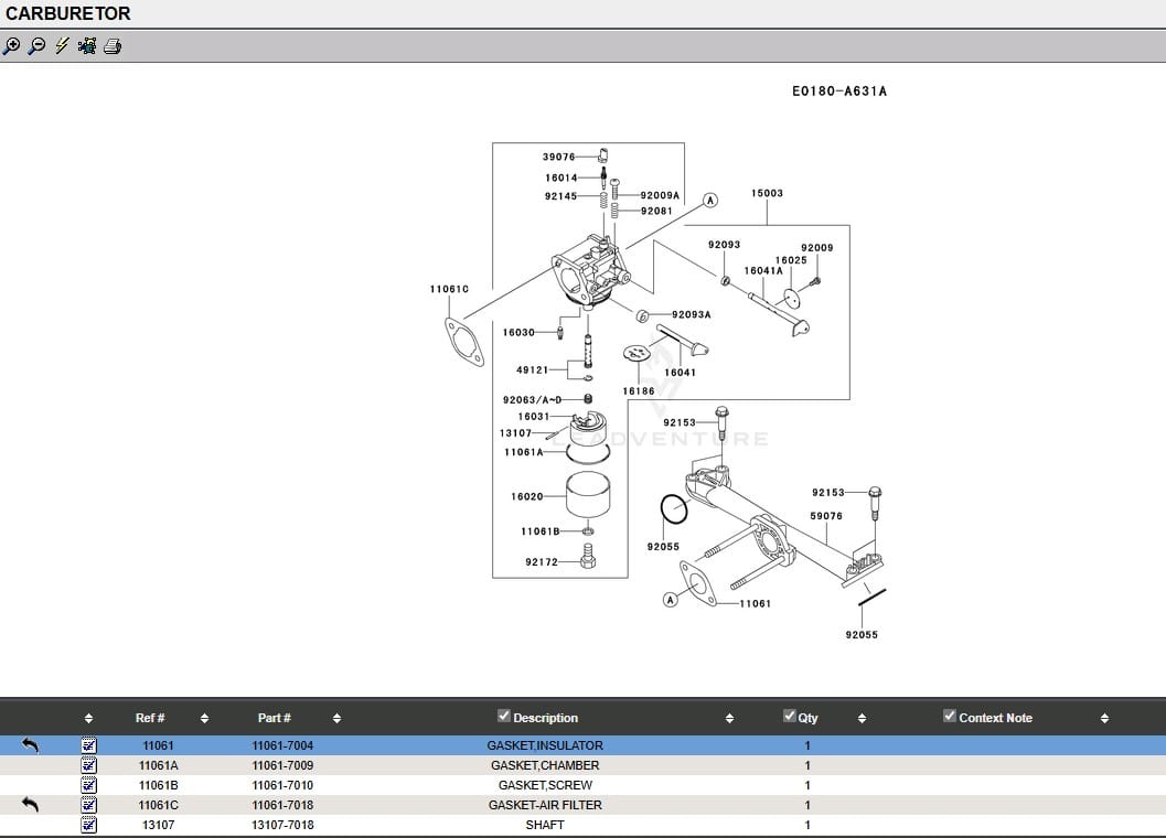 Genuine Kawasaki 11061-7004 Manifold Carburetor Gasket FH381V FH430V FH451V - Image 5