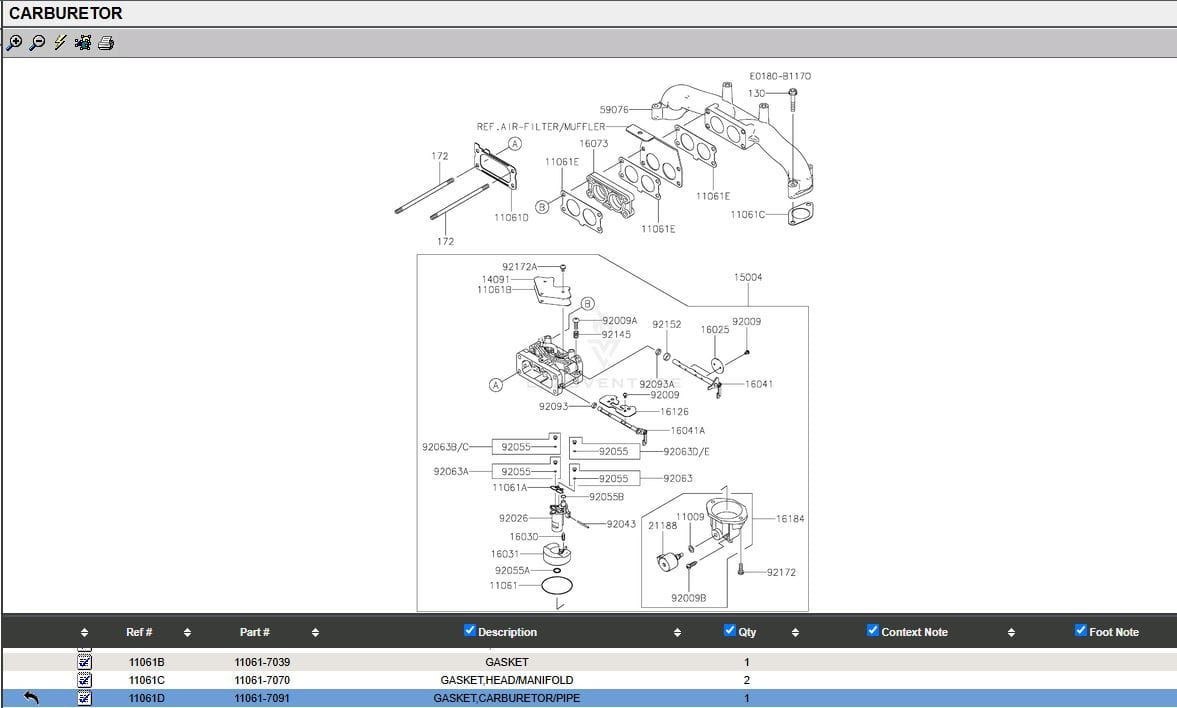Genuine Kawasaki 11061-7091 Carburetor Pipe Gasket FX751V FX801V FXT00V  11061-7078 - Image 4